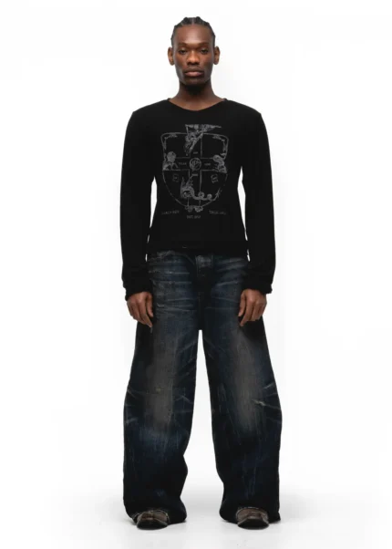 NO FAITH STUDIOS BLAZON ORGANIC COTTON LONGSLEEVE BLACK