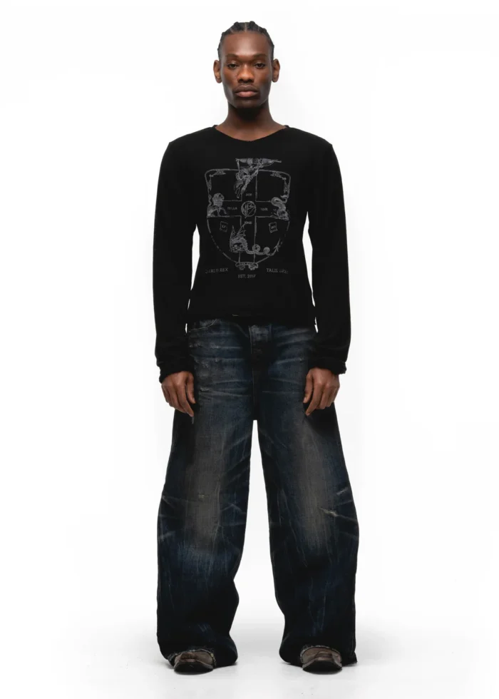 NO FAITH STUDIOS BLAZON ORGANIC COTTON LONGSLEEVE BLACK