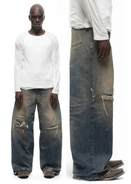 NO FAITH STUDIOS JAPANESE SELVEDGE ARASHI LOOSE DENIM